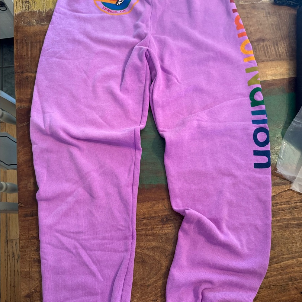 Aviator Nation Purple Track Pants Relaxed Fit